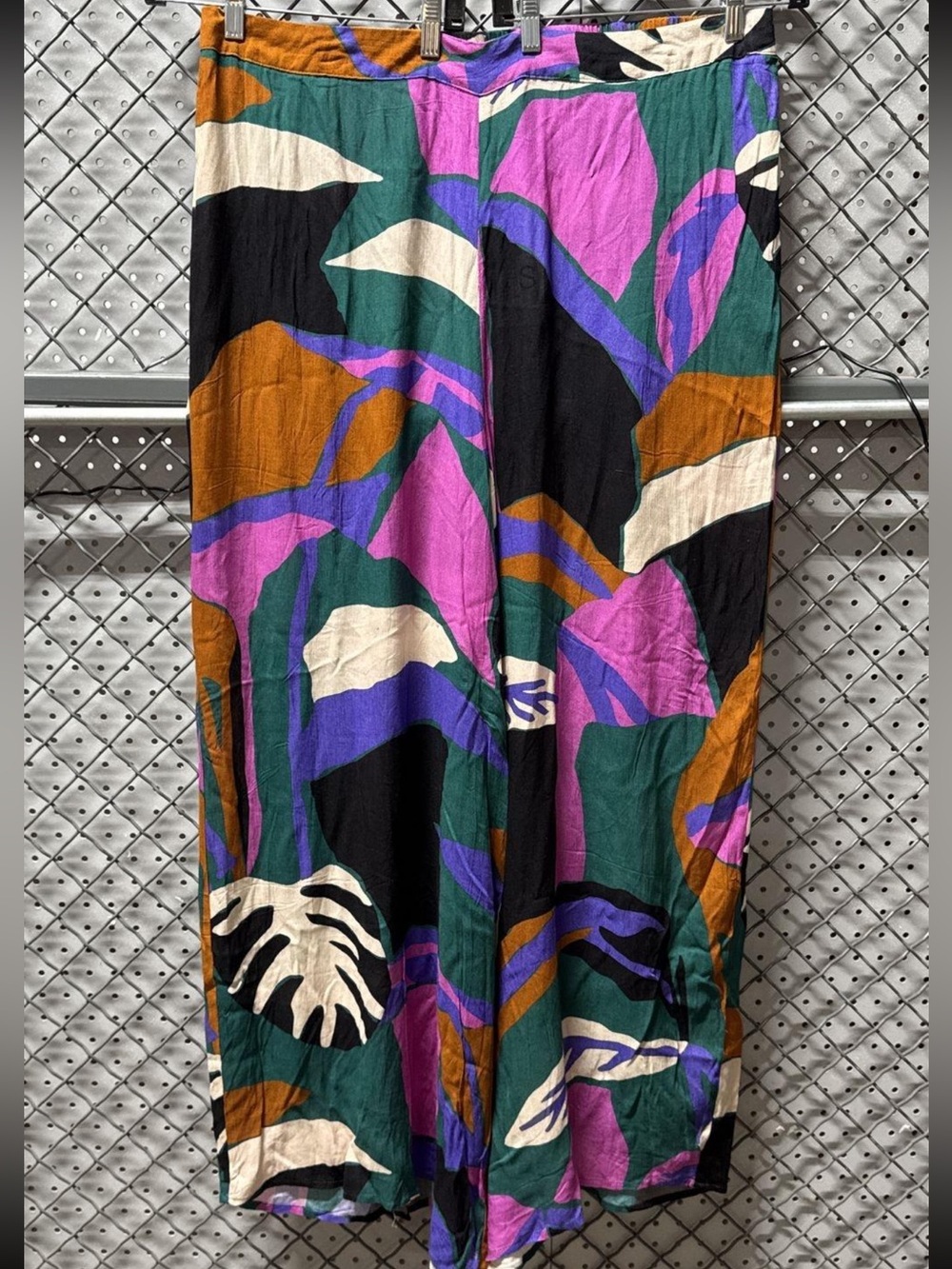 Villa Fresca Abstract Tropical Print Wide-Leg Women’s Pants